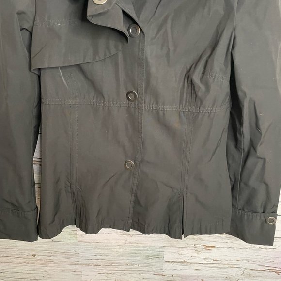 Soia & Kyo Light Jacket Trench Coat Windbreaker Ruffle Short Petite cRop Rain S - Picture 10 of 11
